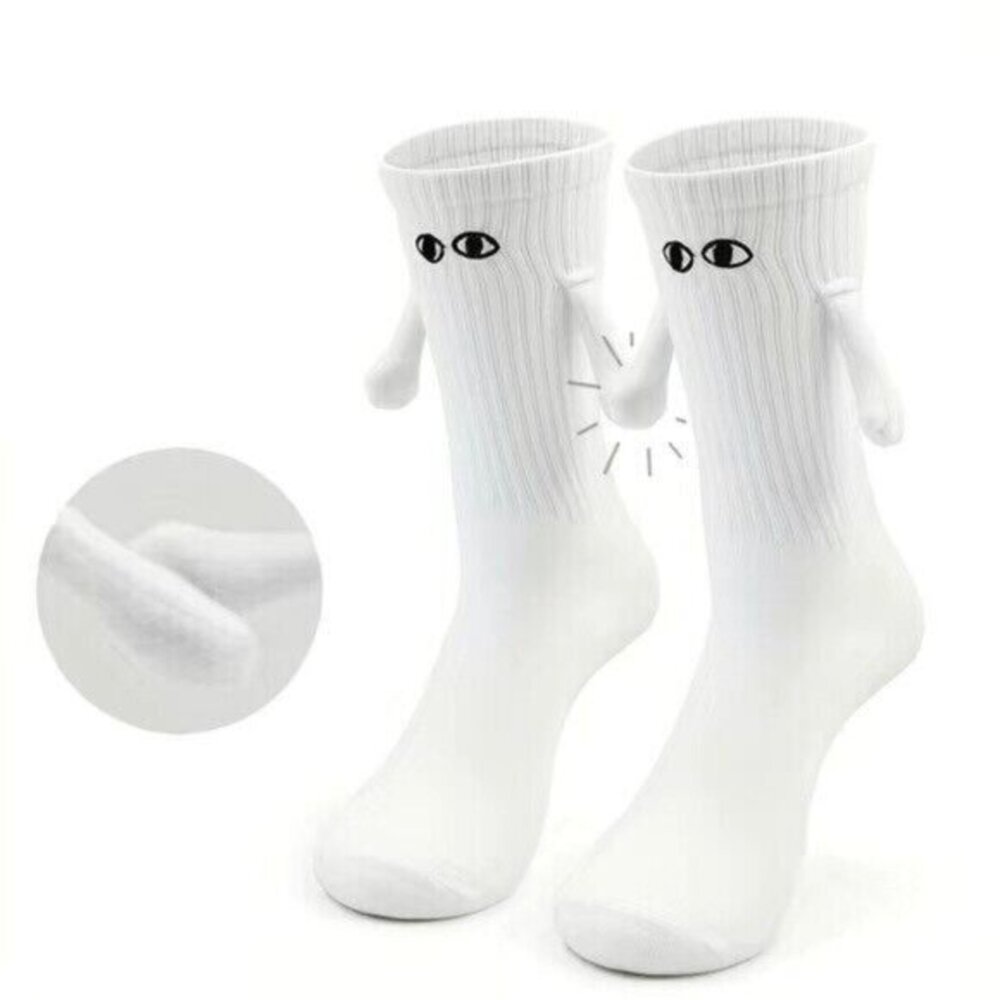 Funny Magnetic Ghost Couple Socks Universal Size Unisex  3D Cotton Holding Hands